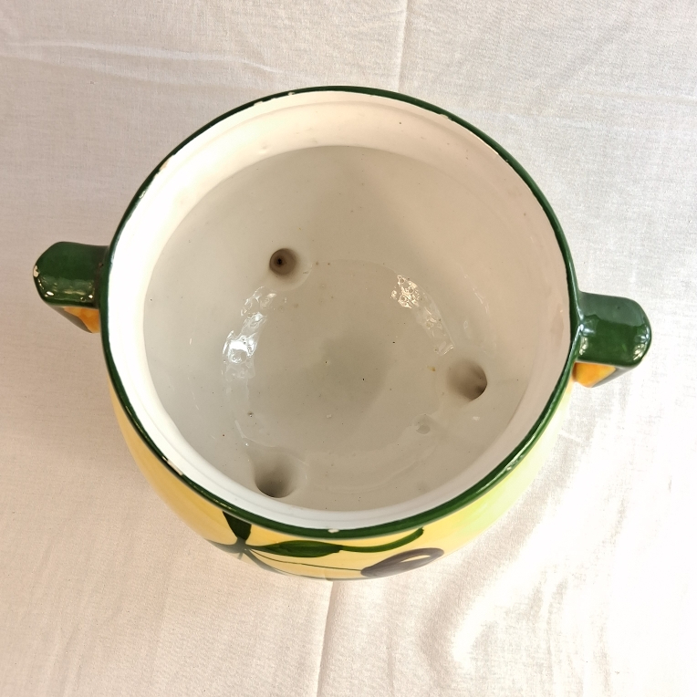 Voir photo 3 de POT de cuisine en céramique jaune pour ustensiles ou autre. POT de cuisine en céramique jaune pour ustensiles ou autre. Bon état reconditionné photo 3