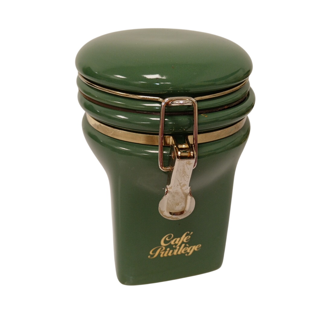 Acheter Pot de cuisine pour café en céramique verte Très bon état - 10,00 € Pot de cuisine pour café en céramique verte Très bon état reconditionné disponible sur Label Emmaüs