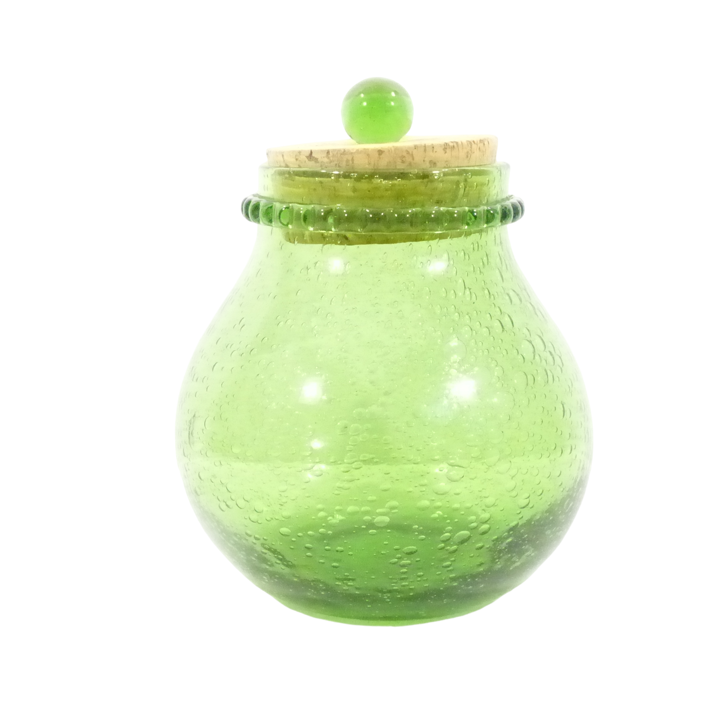 Acheter Pot en verre bullé avec bouchon en liège - Signé Biot Bon état - 21,00 € Pot en verre bullé avec bouchon en liège - Signé Biot Bon état reconditionné disponible sur Label Emmaüs
