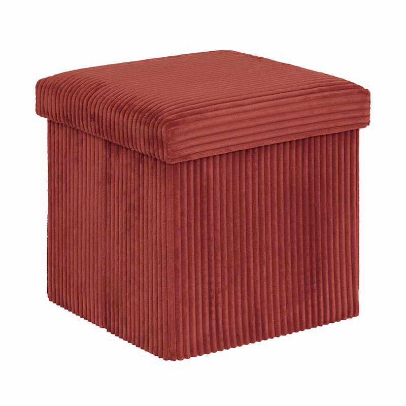 Pouf Pliable 38x38x38 Cm Velours Terraccotta reconditionné disponible sur Electro Depot