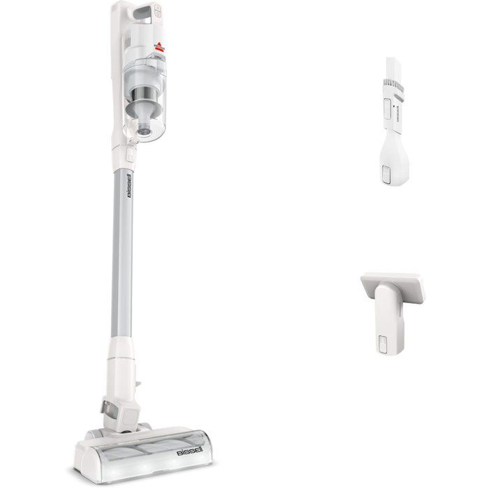 Powerclean - Aspirateur Balai sans fil - 200 W - 40 min - 0,4 L - Blanc / Argenté - Excellent état Parfait état reconditionné disponible sur Pixmania