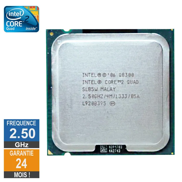 Acheter Processeur Intel Core 2 Quad Q8300 2.50GHz SLB5W LGA775 4Mo Reconditionné - 15,68 € Processeur Intel Core 2 Quad Q8300 2.50GHz SLB5W LGA775 4Mo Reconditionné Intel reconditionné disponible sur Cdiscount Seconde Vie