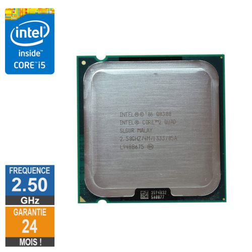 Processeur Intel Core 2 Quad Q8300 2.50GHz SLGUR LGA775 4Mo État correct - 16,85 € Processeur Intel Core 2 Quad Q8300 2.50GHz SLGUR LGA775 4Mo État correct Intel reconditionné disponible sur Fnac