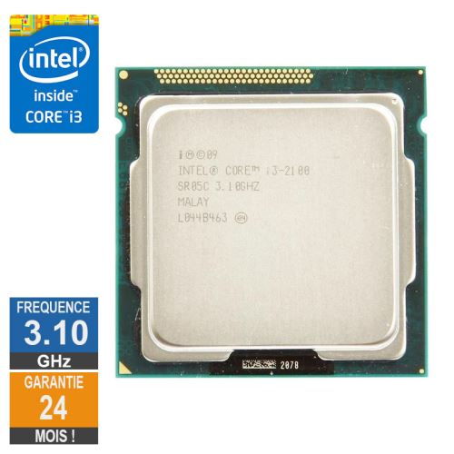 Processeur Intel Core I3-2100 3.10GHz SR05C FCLGA1155 3Mo État correct - 15,79 € Processeur Intel Core I3-2100 3.10GHz SR05C FCLGA1155 3Mo État correct Intel reconditionné disponible sur Fnac
