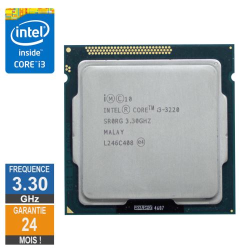 Processeur Intel Core i3-3220 3.30GHz SR0RG LGA1155 3Mo État correct - 10,49 € Processeur Intel Core i3-3220 3.30GHz SR0RG LGA1155 3Mo État correct Intel reconditionné disponible sur Fnac