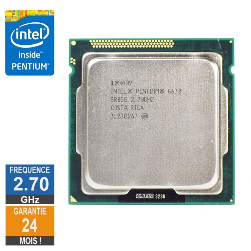 Processeur Intel Pentium G630 2.70GHz SR05S FCLGA1155 3Mo État correct - 10,49 € Processeur Intel Pentium G630 2.70GHz SR05S FCLGA1155 3Mo État correct Intel reconditionné disponible sur Fnac