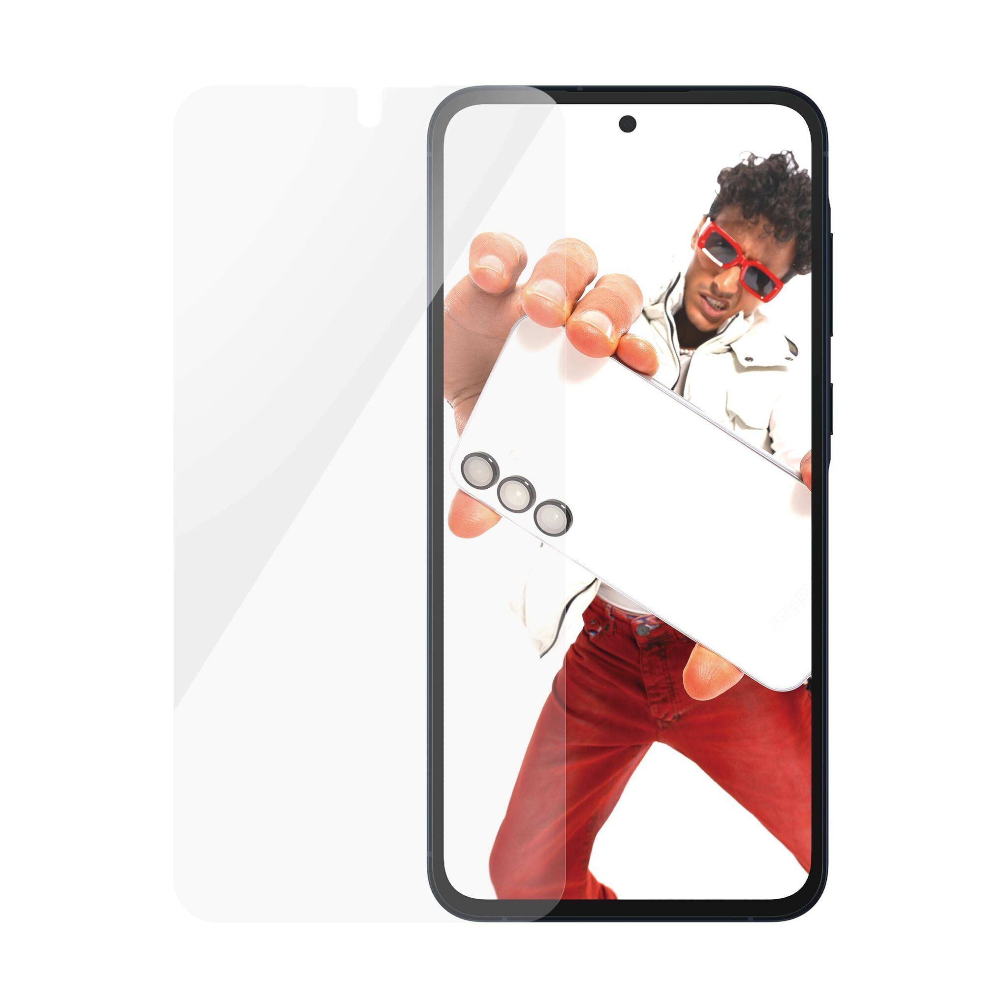 Protecteur d'écran Samsung PanzerGlass Samsung Galaxy A55 5G Verre transparent Parfait état PanzerGlass reconditionné disponible sur Refurbed | Dero
