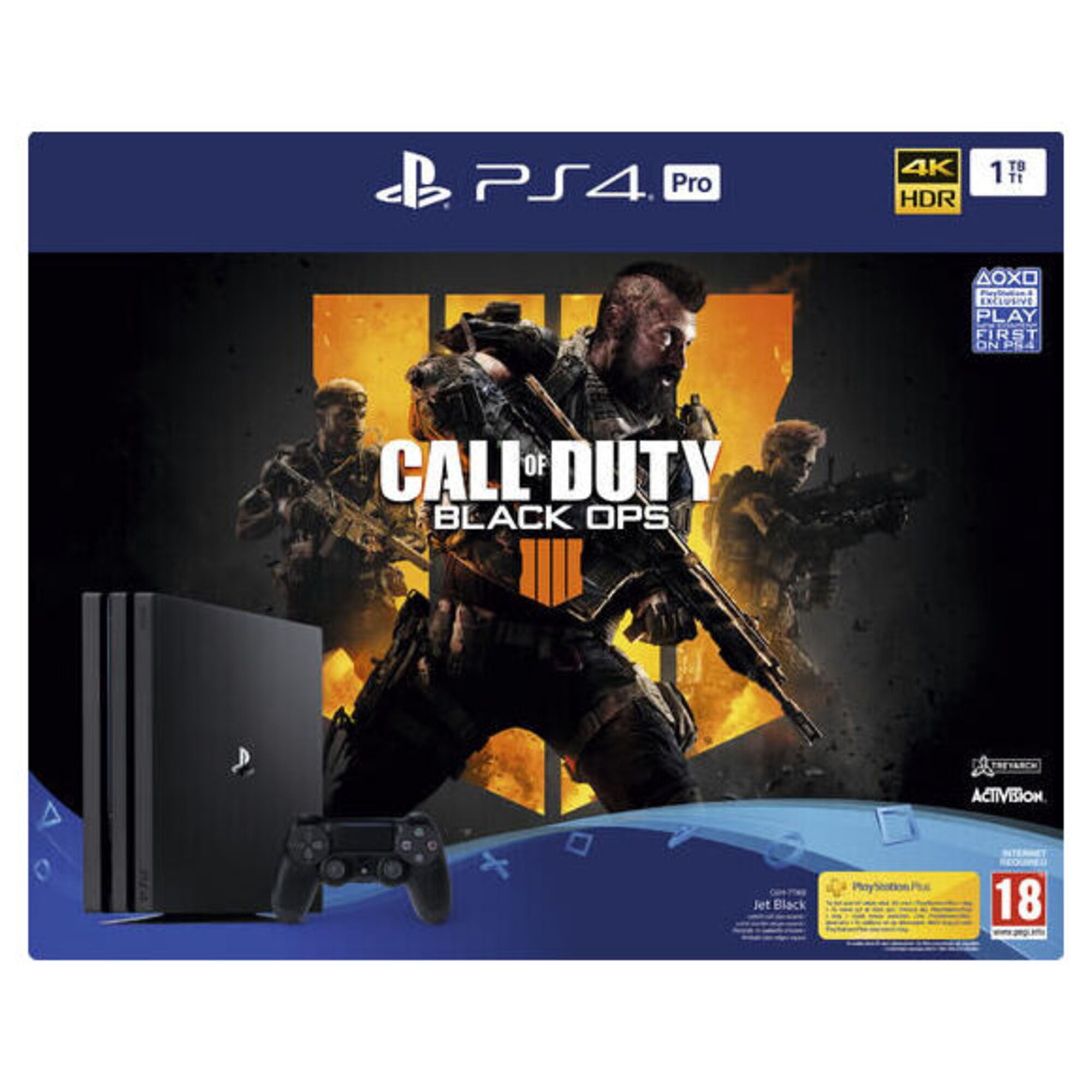 PS4 Pro 1 To B noir + Call Of Duty Black Ops 4 - Excellent état Parfait état Sony reconditionné disponible sur Pixmania