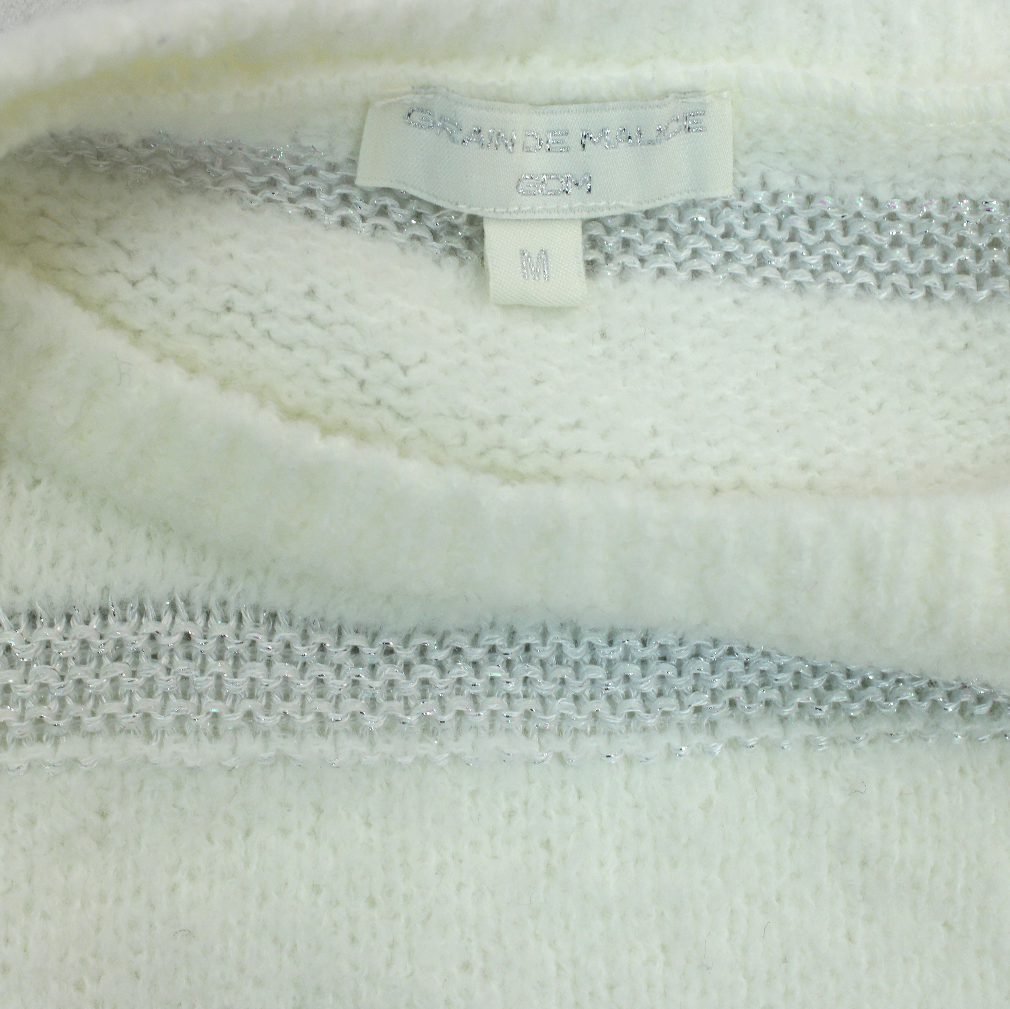 Voir photo 6 de Pull Femme En Maille Blanc Argenté GRAIN DE MALICE Taille M Pull Femme En Maille Blanc Argenté GRAIN DE MALICE Taille M Bon état reconditionné photo 6