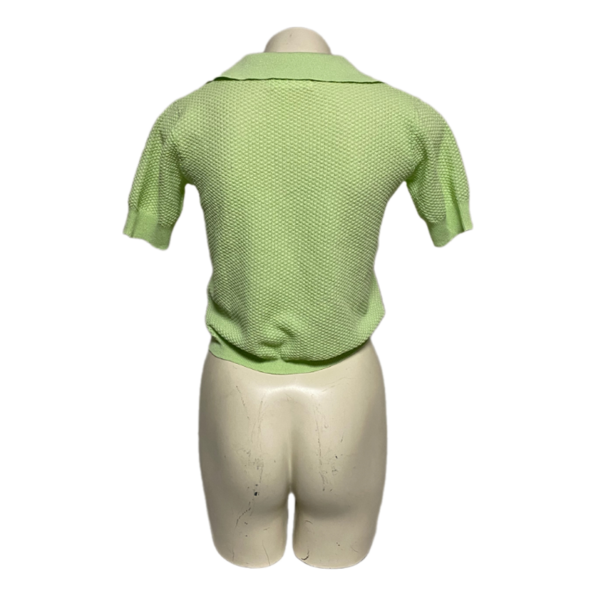 Voir photo 4 de Pull femme manches courtes col polo vert clair - MNG - S Pull femme manches courtes col polo vert clair - MNG - S Très bon état reconditionné photo 4