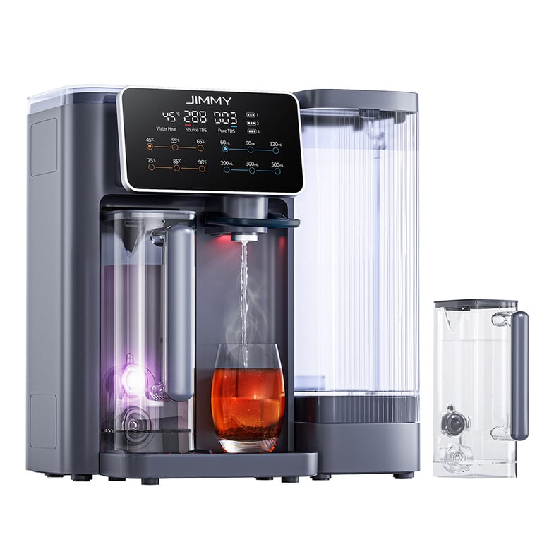 Purificateur d'Eau à Osmose Inversée JIMMY R9, Purification 7 Étapes, Chauffage Instantané 3s, Réservoir 5L, Stérilisation UV, Verrouillage Enfant pour Maison & Bureau - Bon état Bon état N/A reconditionné disponible sur Pixmania