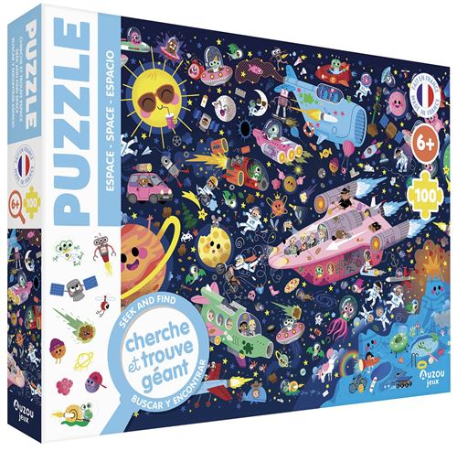 Puzzle 100 pièces Auzou Cherche et trouve Dans l’espace État correct N/A reconditionné disponible sur Fnac