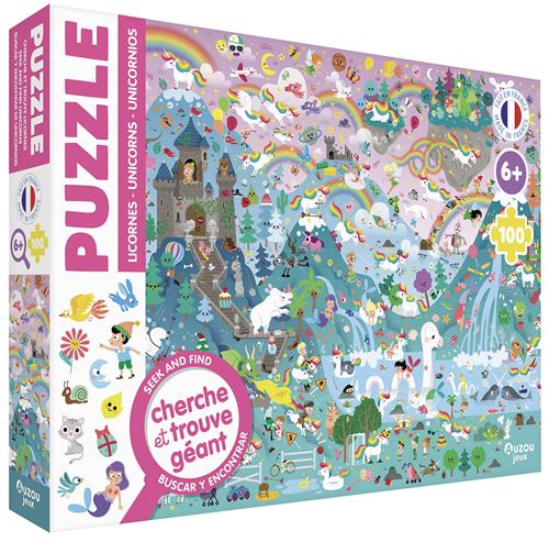 Puzzle 100 pièces Auzou Cherche et trouve Licornes État correct N/A reconditionné disponible sur Fnac