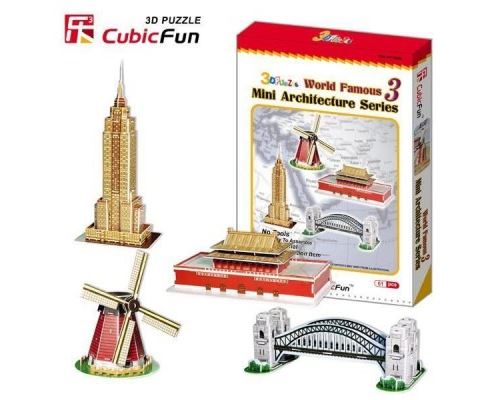 Puzzle 100 Pièces : Puzzle 3D - Série mini Architectures : Monuments du monde (Difficulté : 3/8), Cubic Fun État correct Cubic Fun reconditionné disponible sur Fnac