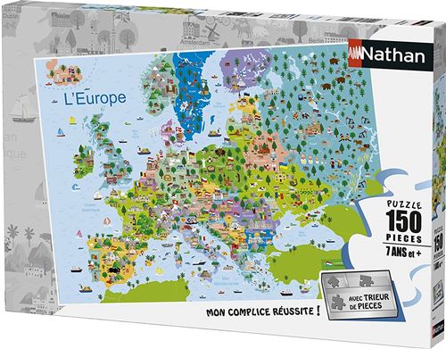 Puzzle 150 pieces la carte de l europe - puzzle enfant nathan collection geographie État correct N/A reconditionné disponible sur Fnac