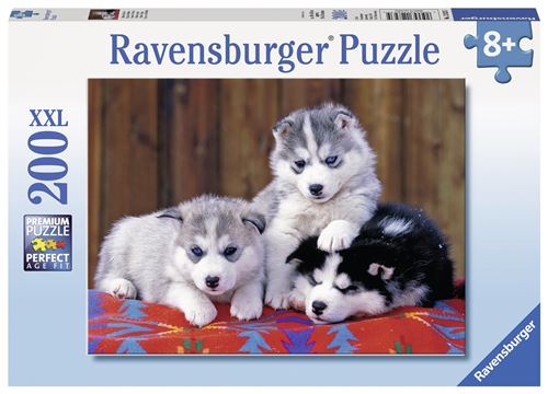 Puzzle 200 pièces XXL Ravensburger Mignons Huskies État correct Ravensburger reconditionné disponible sur Fnac