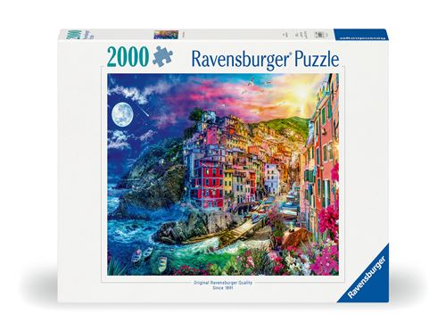 Puzzle 2000 pièces Ravensburger Cinque Terre colorées État correct reconditionné disponible sur Fnac