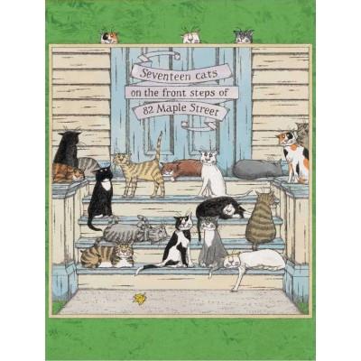 Puzzle 300 Pièces : Edward Gorey : Dix-sept chats sur le perron du 82 Maple Street, Pomegranate État correct N/A reconditionné disponible sur Fnac