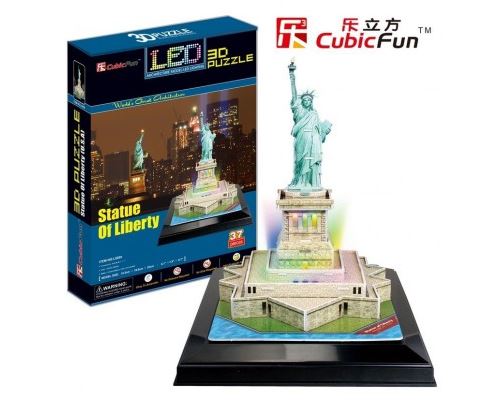 Puzzle 37 Pièces : Puzzle 3D avec LED - Statut de la Liberté, Cubic Fun État correct Cubic Fun reconditionné disponible sur Fnac
