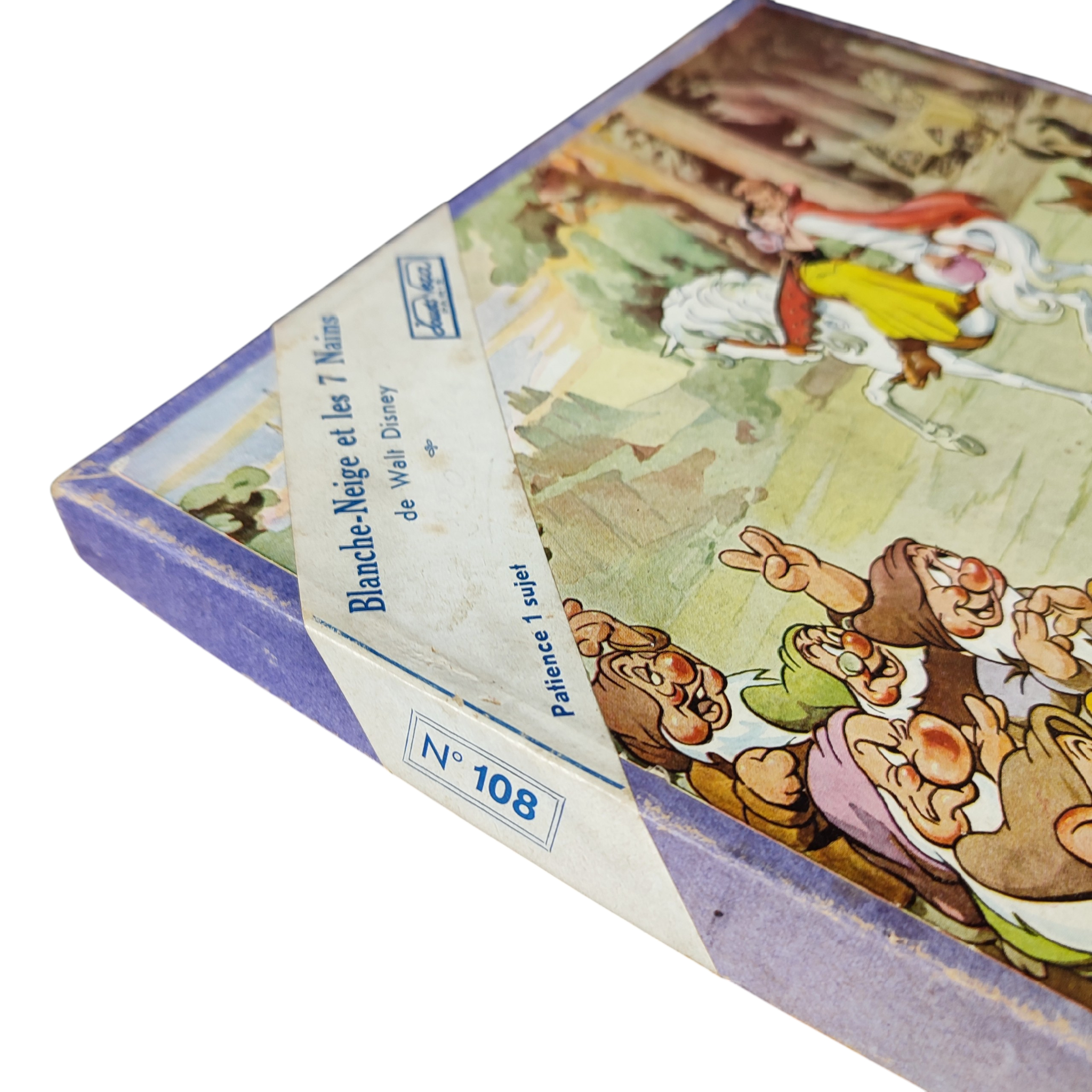 Voir photo 3 de Puzzle vintage en bois "Blanche-Neige et les 7 Nains de Walt DISNEY N°108 Puzzle vintage en bois "Blanche-Neige et les 7 Nains de Walt DISNEY N°108 État correct reconditionné photo 3