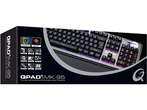 QPAD - MK-95-DE PRO - Clavier gaming mécanique à commutateur, avec rétro-éclairage RGB et repose-paume, capuchons de touches à peindre, disposition DE État correct - 79,79 € QPAD - MK-95-DE PRO - Clavier gaming mécanique à commutateur, avec rétro-éclairage RGB et repose-paume, capuchons de touches à peindre, disposition DE État correct N/A reconditionné disponible sur Fnac