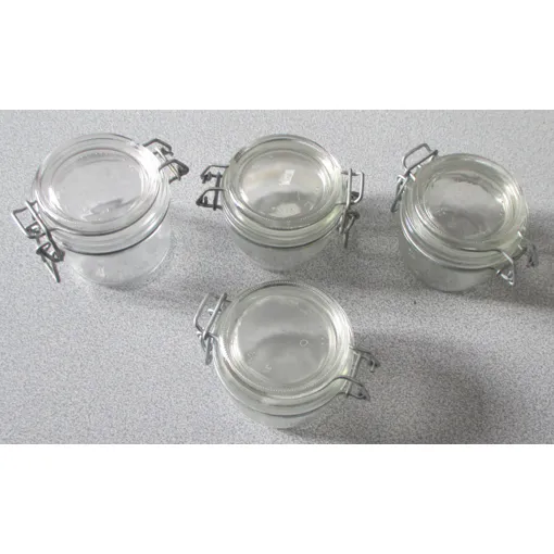 Acheter Quatre Petits Bocaux En Verre Et Fermeture Métallique Vendus Vides-3 De Hauteur 6.5cm-Diamètre 8cm-Profondeur 5cm Et 1 De Hauteur 8cm-Diamètre 8cm-Profondeur 7cm occasion - 10,00 € Quatre Petits Bocaux En Verre Et Fermeture Métallique Vendus Vides-3 De Hauteur 6.5cm-Diamètre 8cm-Profondeur 5cm Et 1 De Hauteur 8cm-Diamètre 8cm-Profondeur 7cm occasion reconditionné disponible sur Rakuten