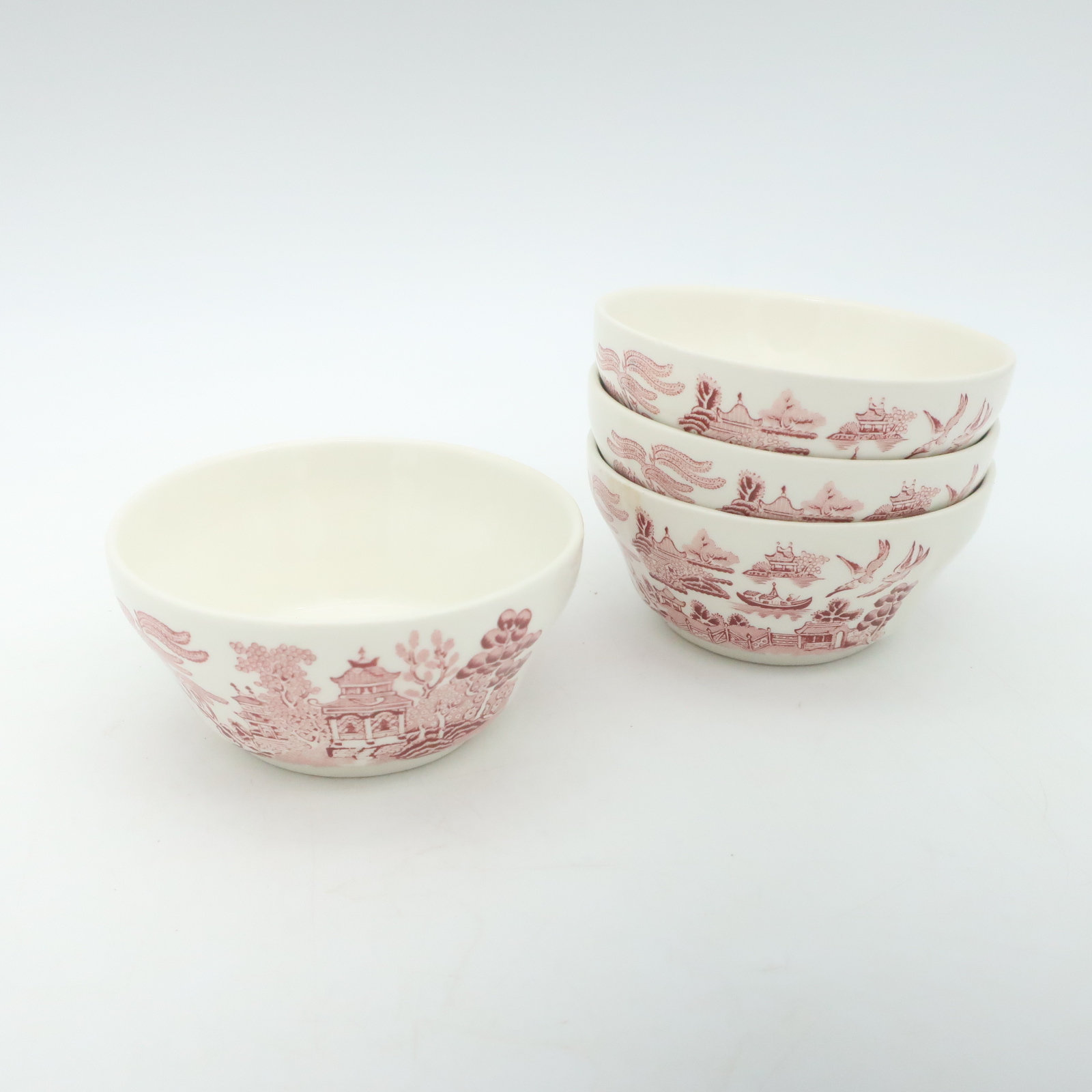 Voir photo 2 de Quatuors de Petit Bol à motif Asiatique en faience Anglaise Quatuors de Petit Bol à motif Asiatique en faience Anglaise Très bon état reconditionné photo 2