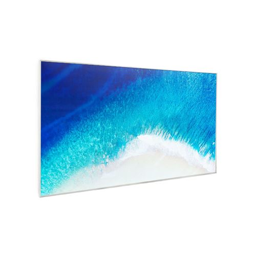Radiateur infrarouge - Klarstein Wonderwall Air Art Strand - Panneau chauffant - 101x60cm - 600W - Télécommande - Bleu État correct Klarstein reconditionné disponible sur Fnac