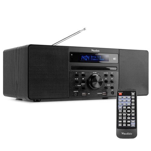 Radio Audizio Prato Radio Dab+ Lecteur Cd Bluetooth Fonction horloge 2 X port USB Télécommande Incluse Noir État correct N/A reconditionné disponible sur Fnac