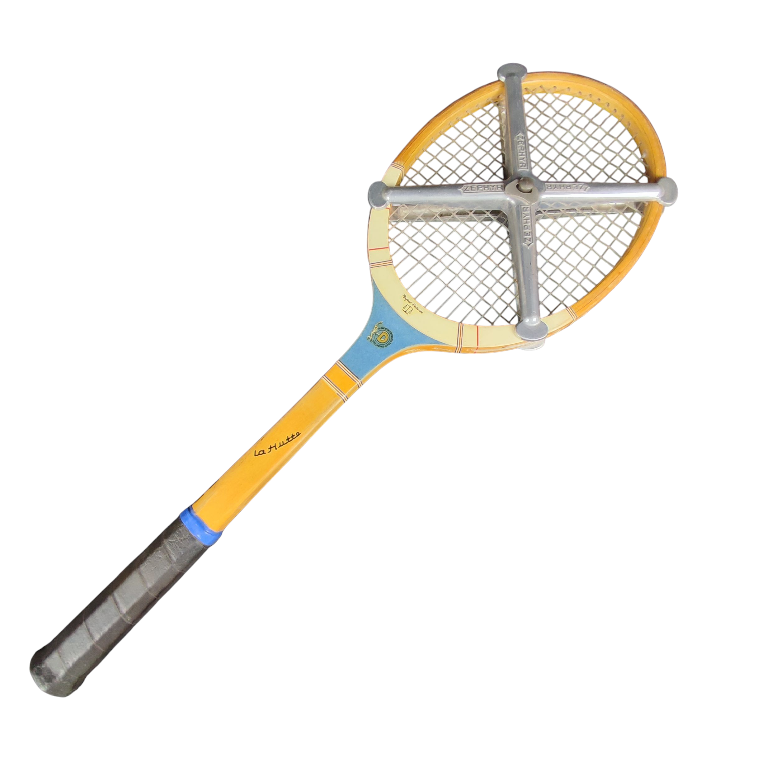 Voir photo 2 de Raquette de tennis vintage LA HUTTE et sa croix de tension ZEPHYR Raquette de tennis vintage LA HUTTE et sa croix de tension ZEPHYR Bon état reconditionné photo 2