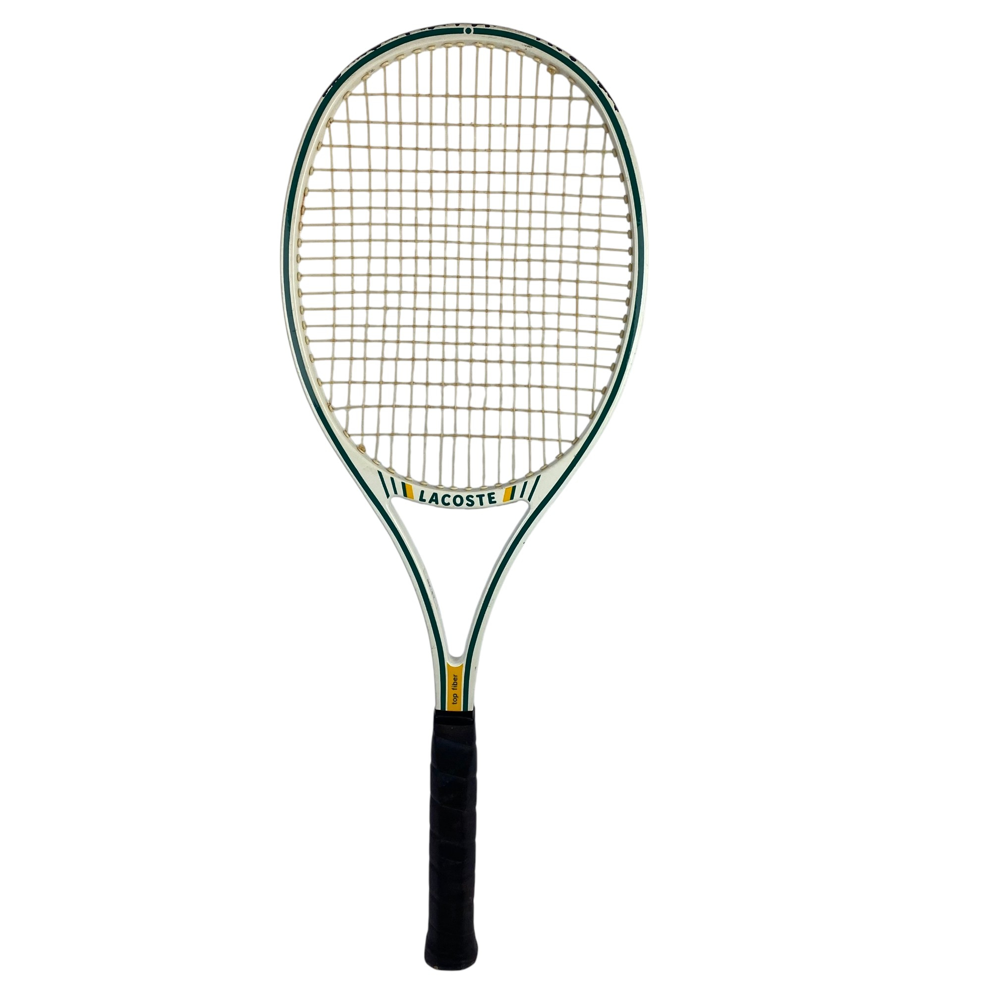 Voir photo 3 de Raquette de tennis Vintage Lacoste, modèle "Top Fiber" datant des années 1980 Raquette de tennis Vintage Lacoste, modèle "Top Fiber" datant des années 1980 Bon état reconditionné photo 3