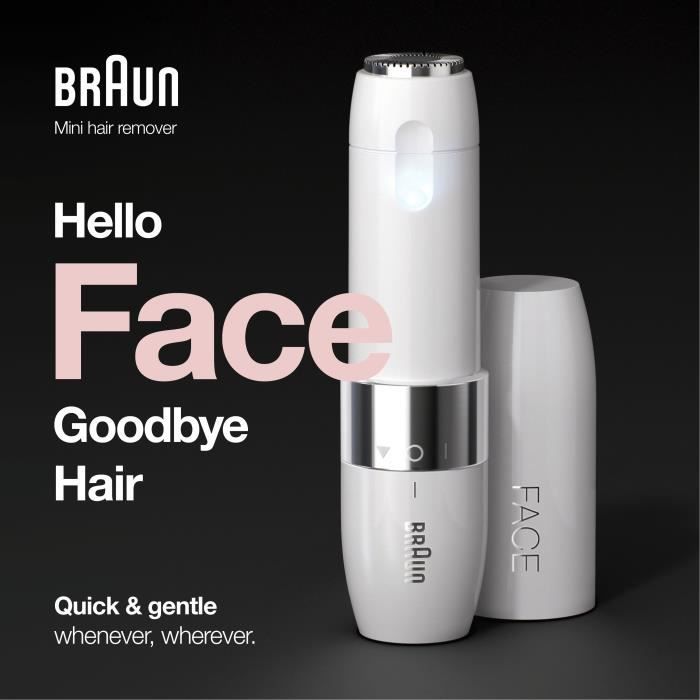 Rasoir Visage électrique pour femme Braun Face Mini FS1000 - Fonction Smart Light - Blanc - Excellent état Parfait état reconditionné disponible sur Pixmania