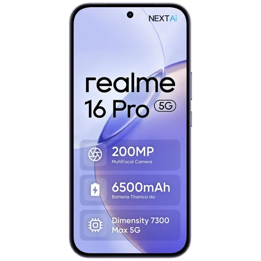 realme 16 Pro 6.8" Double SIM 5G 8 Go 256 Go 6500 mAh Violet occasion - 249,00 € realme 16 Pro 6.8" Double SIM 5G 8 Go 256 Go 6500 mAh Violet occasion reconditionné disponible sur Rakuten