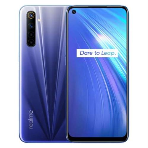 Realme 6 - 4G smartphone - double SIM - RAM 4 Go / Mémoire interne 64 Go - microSD slot - Écran LCD - 6.5"" - 2400 x 1080 pixels - 4x caméras arrière 64 MP, 8 MP 2 MP - front camera 16 MP - bleu comète État correct Realme reconditionné disponible sur Fnac