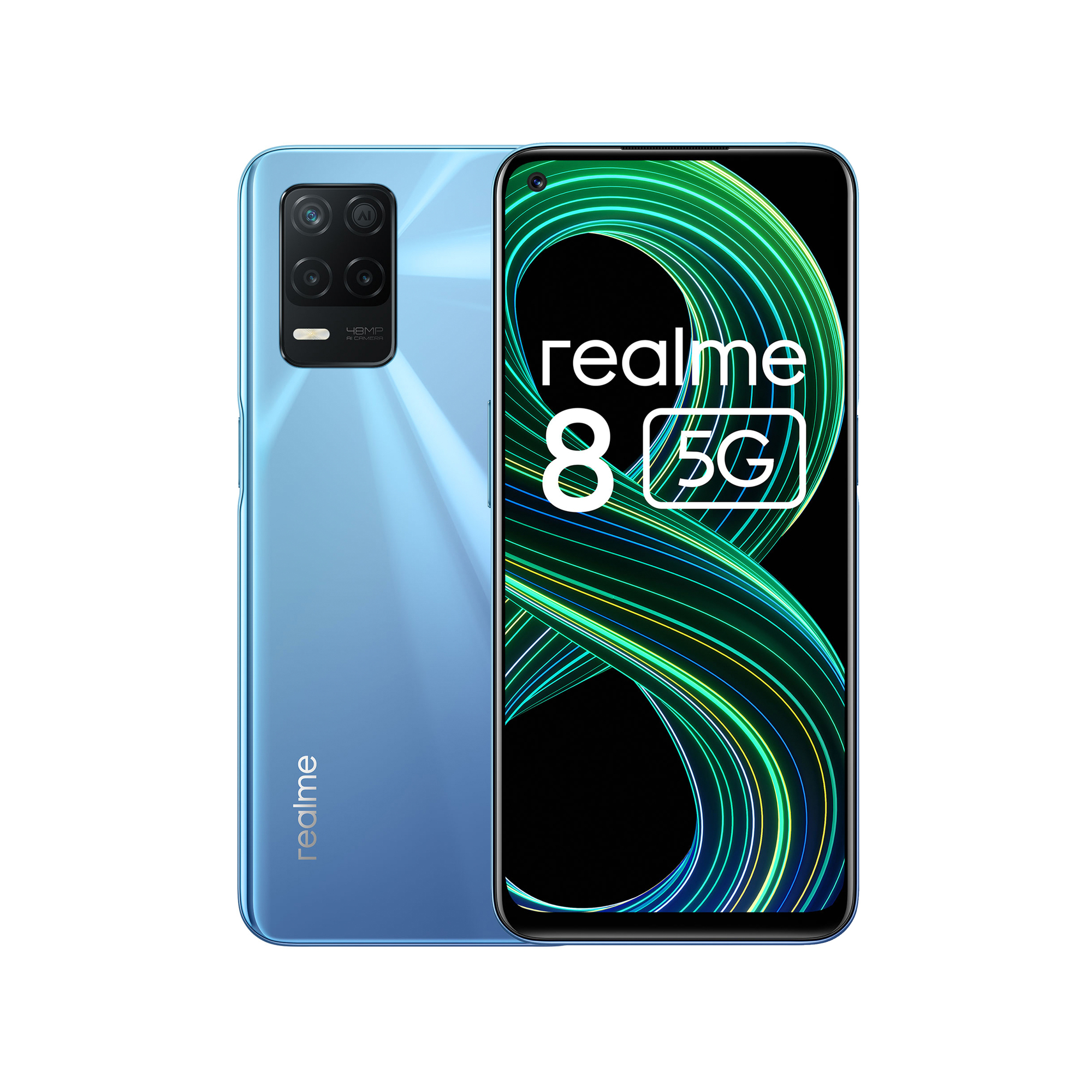Realme 8 5G 128 Go, Bleu, débloqué - Excellent état Parfait état Realme reconditionné disponible sur Pixmania