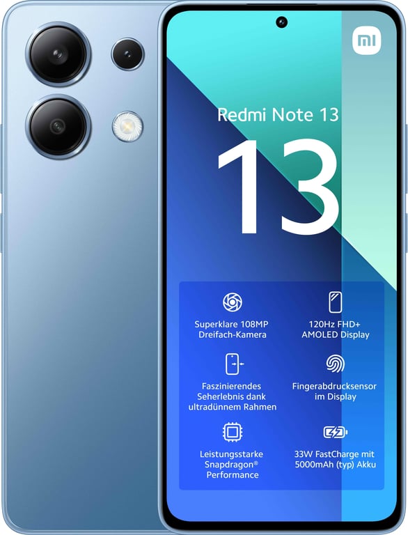 Redmi Note 13 (4G) 128 Go, Bleu, Débloqué - Très bon état Très bon état Xiaomi reconditionné disponible sur Pixmania