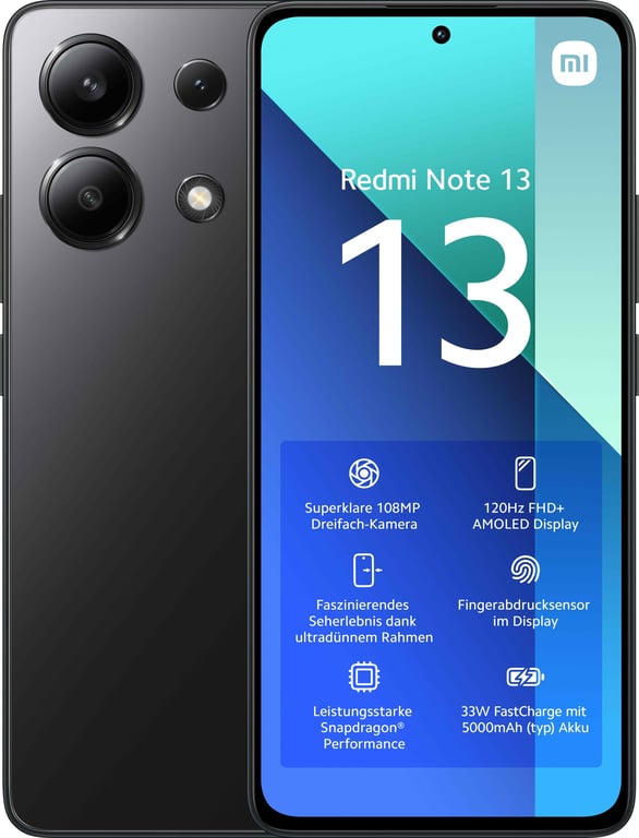 Redmi Note 13 (4G) 128 Go, Noir, Débloqué - Bon état Bon état Xiaomi reconditionné disponible sur Pixmania