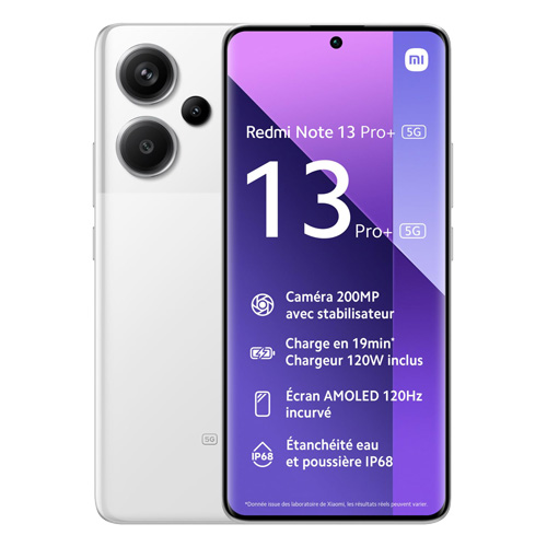 Redmi Note 13 Pro+ (mono sim) 256 Go blanc reconditionné Reconditionné Xiaomi reconditionné disponible sur Recommerce