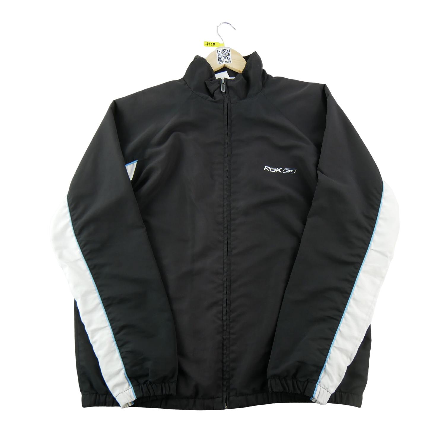 Reebok Veste de survêtements RBK Y2K Colorblock noir blanc bleu Zip intégral Homme Taille L Très bon état Reebok reconditionné disponible sur Sporteed