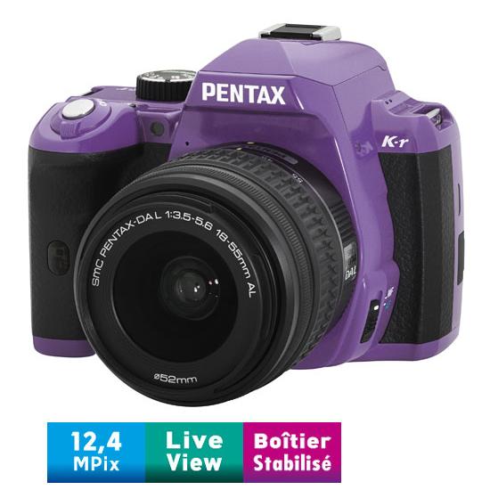 Reflex K-r - Violet + Pentax DA L 18-55mm f/3.5-5.6 AL f/3.5-5.6 Reconditionné - 329,00 € Reflex K-r - Violet + Pentax DA L 18-55mm f/3.5-5.6 AL f/3.5-5.6 Reconditionné Pentax reconditionné disponible sur Backmarket
