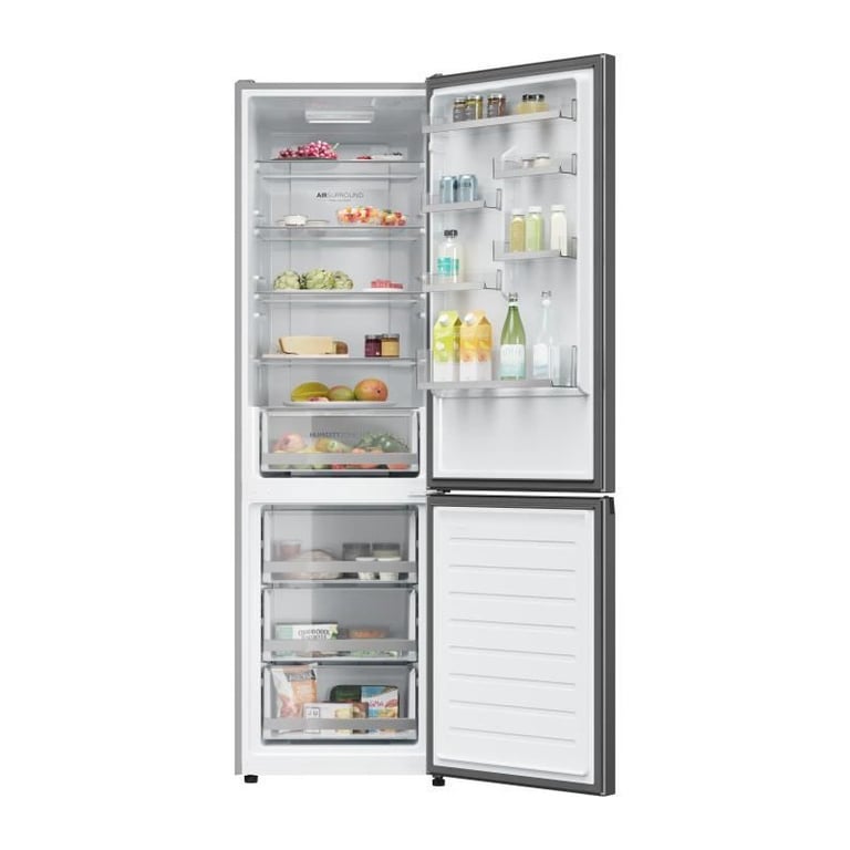Réfrigérateur Combiné - HAIER - 2D 60 Series 1 HDW1620DNPK - Classe D - 377 L - 200 x 59,5 x 65,9 cm - Effet Inox - Bon état Bon état Haier reconditionné photo 2 | Dero
