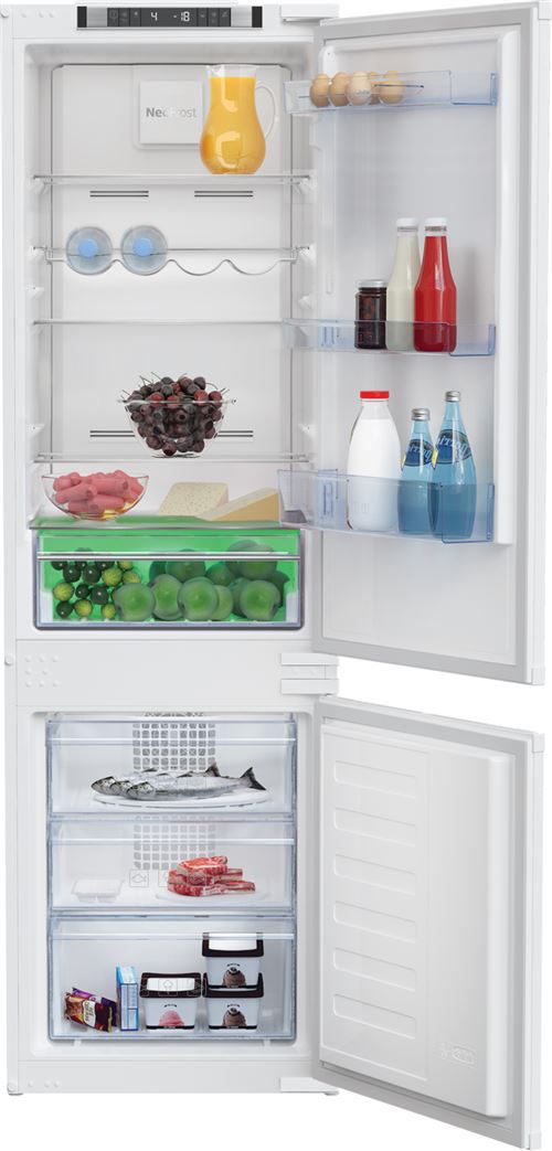 Réfrigérateur congélateur en bas encastrable Beko BCNA275E41SN 254 L Blanc État correct Beko reconditionné disponible sur Fnac