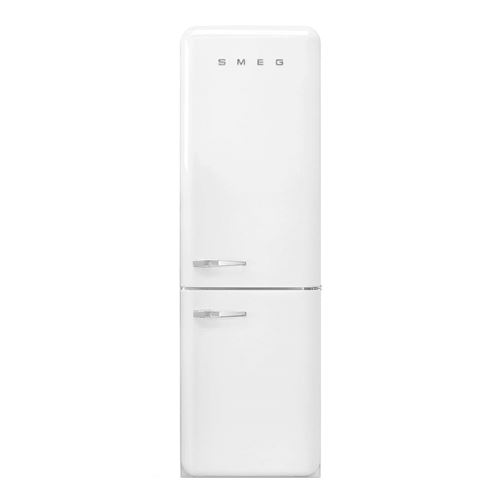 Réfrigérateur congélateur pose libre, volume total 331 L , réfrigérateur 234 L air ventilé, congélateur 97 L no frost, zone extra fresh 0°C, compartiment congélation rapide, éclairage LED, niveau sonore 37 dB, classe A+++, design rétro, blanc État correct Smeg reconditionné disponible sur Fnac