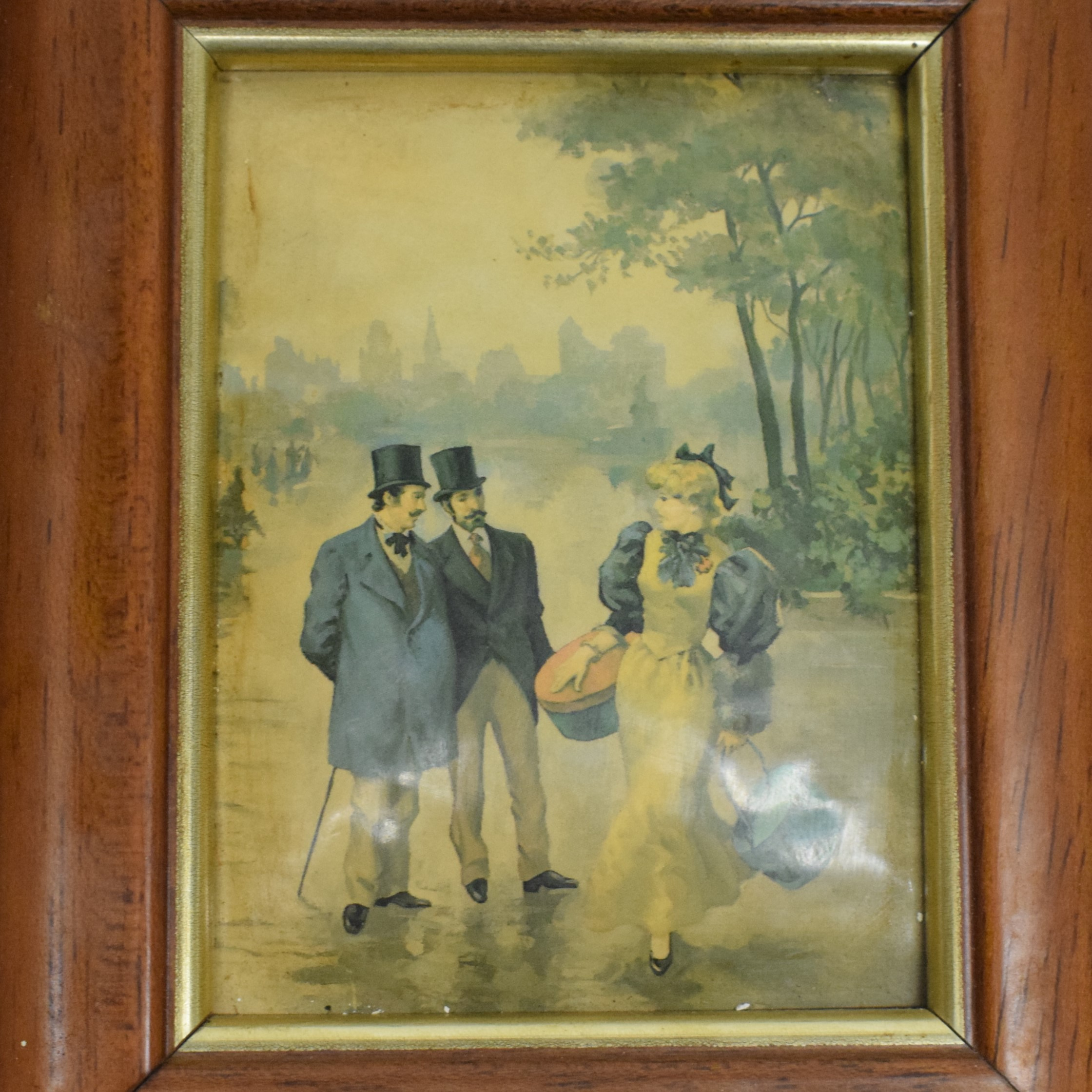 Voir photo 2 de Reproduction encadré émail sur cuivre d'une peinture de VINCENTE ROSO Reproduction encadré émail sur cuivre d'une peinture de VINCENTE ROSO État correct reconditionné photo 2