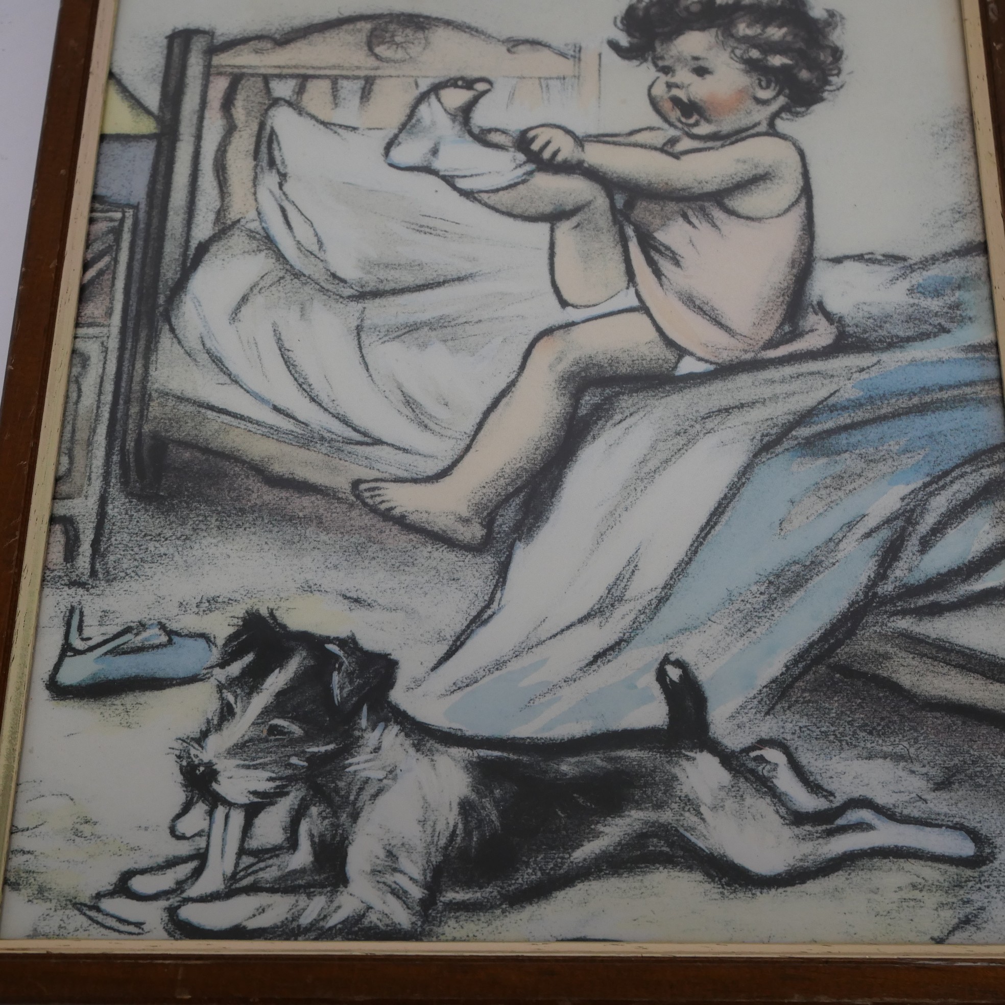 Voir photo 3 de Reproduction vintage encadrée : Enfant et son petit chien – Scène tendre Reproduction vintage encadrée : Enfant et son petit chien – Scène tendre Bon état reconditionné photo 3