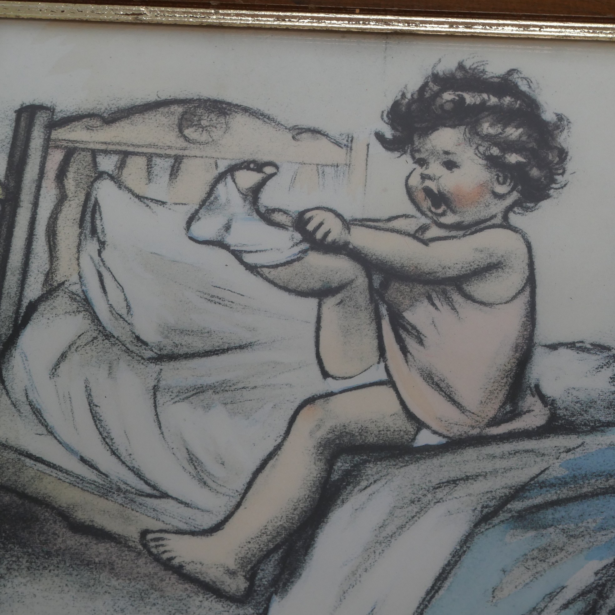 Voir photo 4 de Reproduction vintage encadrée : Enfant et son petit chien – Scène tendre Reproduction vintage encadrée : Enfant et son petit chien – Scène tendre Bon état reconditionné photo 4