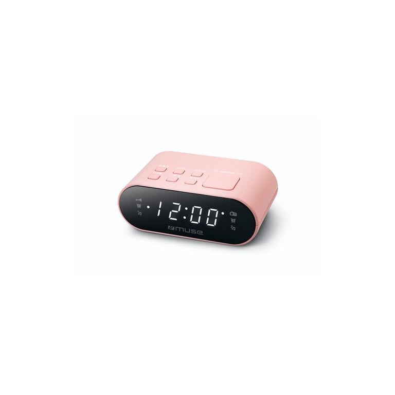 Réveil radio MUSE M-10 CPK Rose double alarme, snooze, minuteur sommeil, radio FM 20 présélections et éclairage d'ambiance - Bon état Bon état Muse reconditionné disponible sur Pixmania