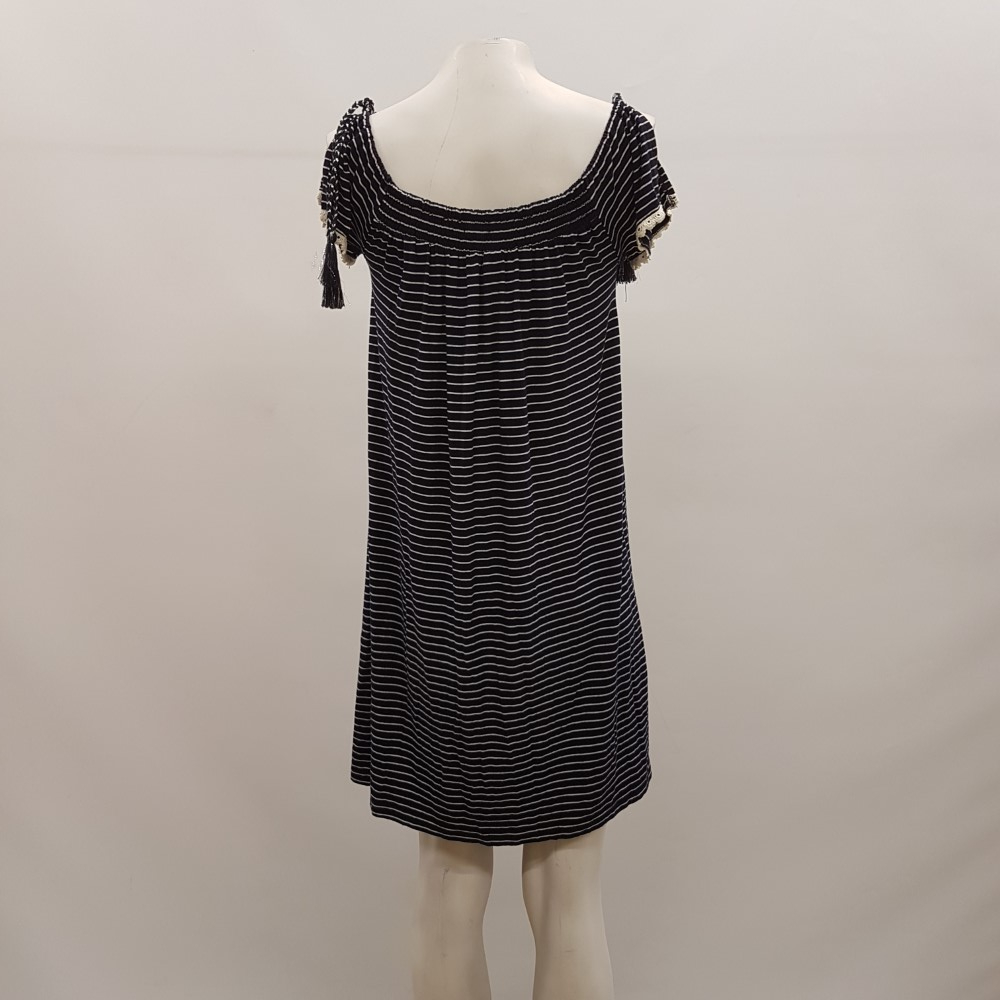 Voir photo 3 de Robe bleu marine à fines rayures blanches - CREEKS - Taille XS Robe bleu marine à fines rayures blanches - CREEKS - Taille XS Très bon état reconditionné photo 3