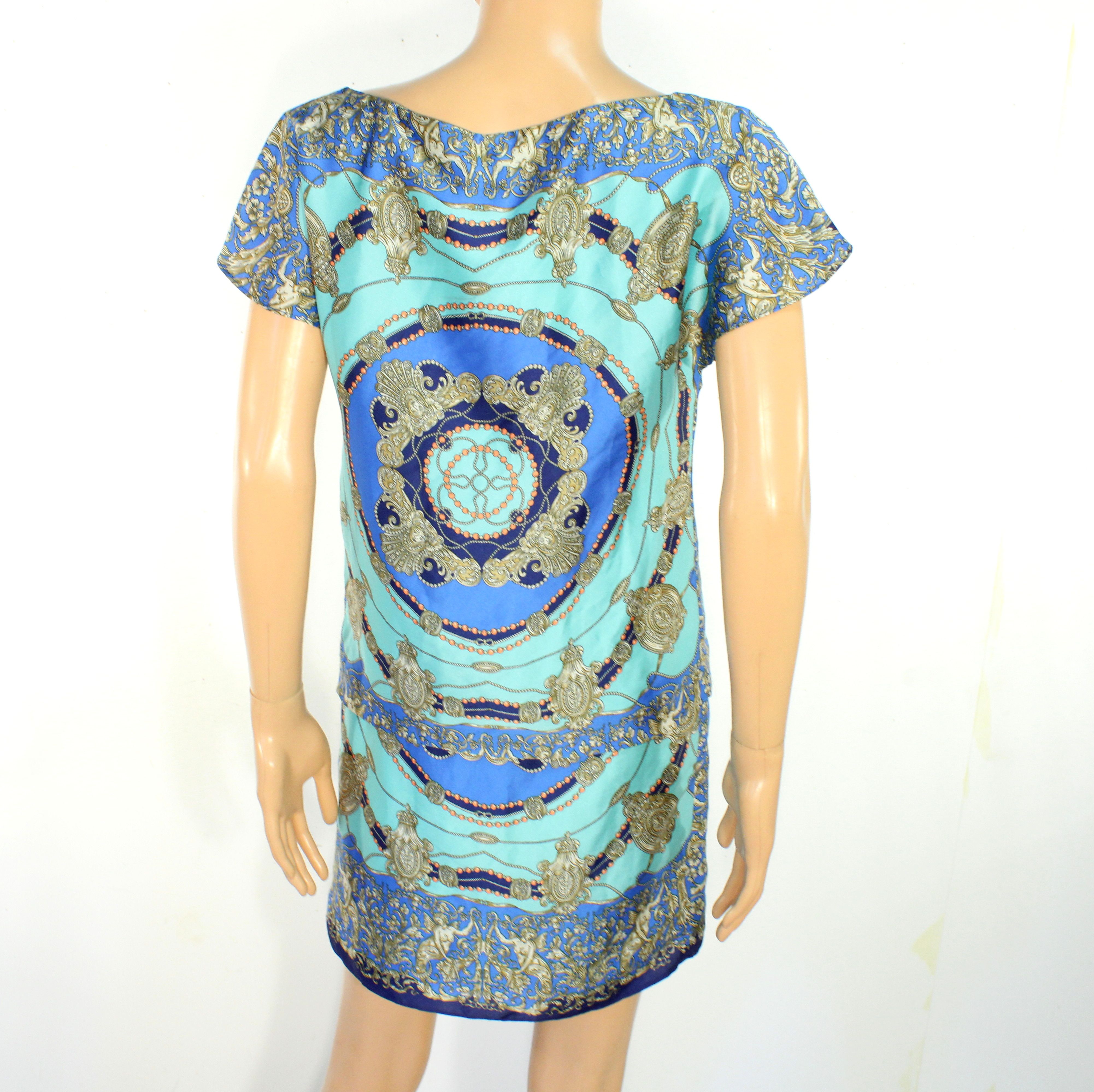 Voir photo 4 de Robe Bleue A Motifs KOOKAI Taille 34 Robe Bleue A Motifs KOOKAI Taille 34 Bon état reconditionné photo 4