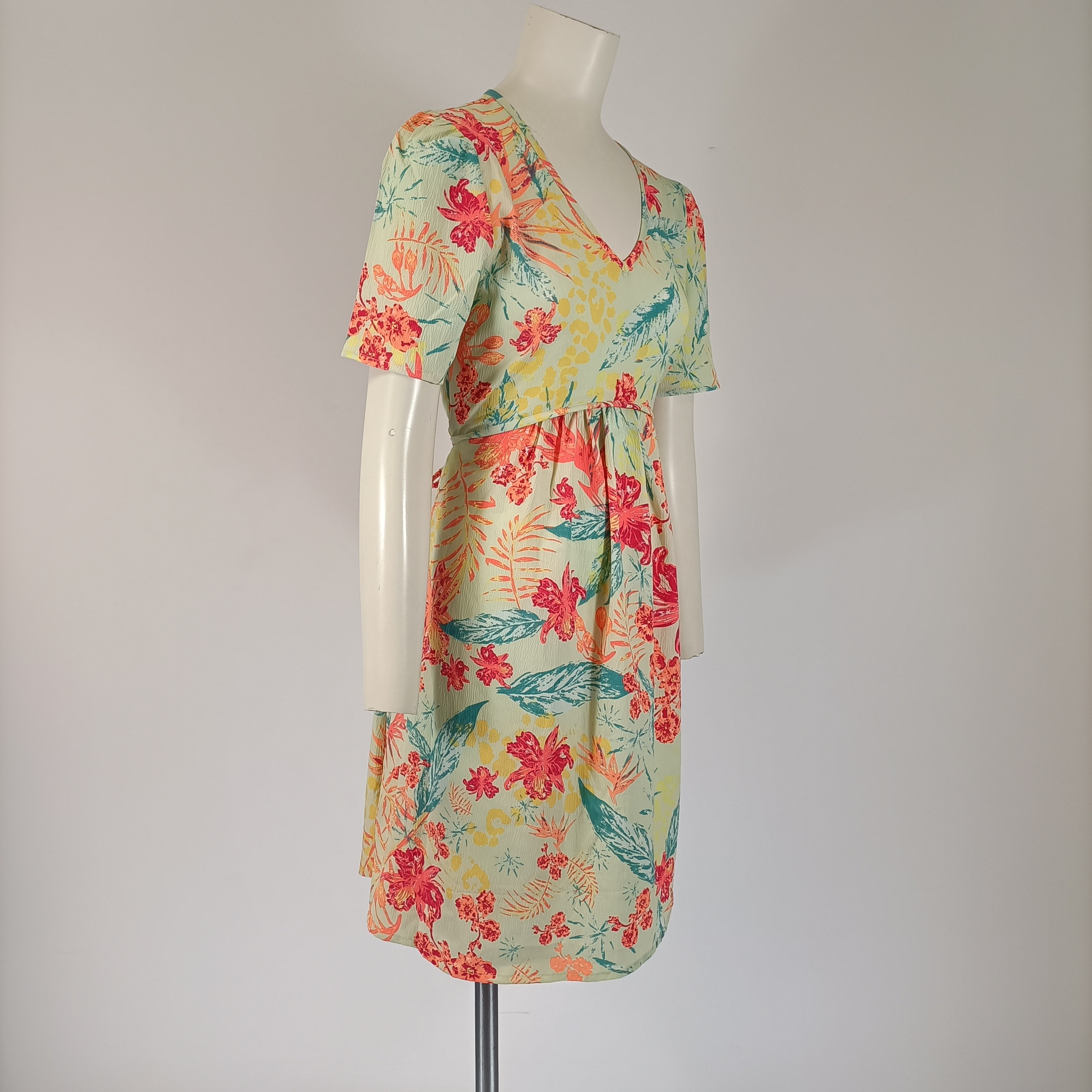 Voir photo 3 de Robe Kaporal imprimé floral tropical été ceinturée S A3681 Robe Kaporal imprimé floral tropical été ceinturée S A3681 Parfait état reconditionné photo 3